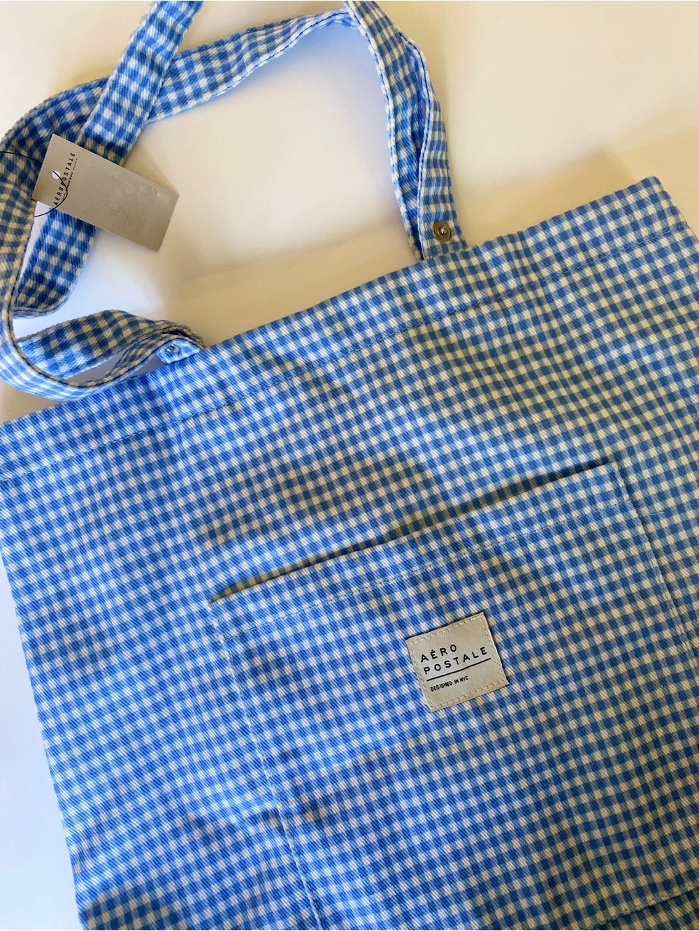 Aeropostale Blue Gingham Tote Bag | NWT
